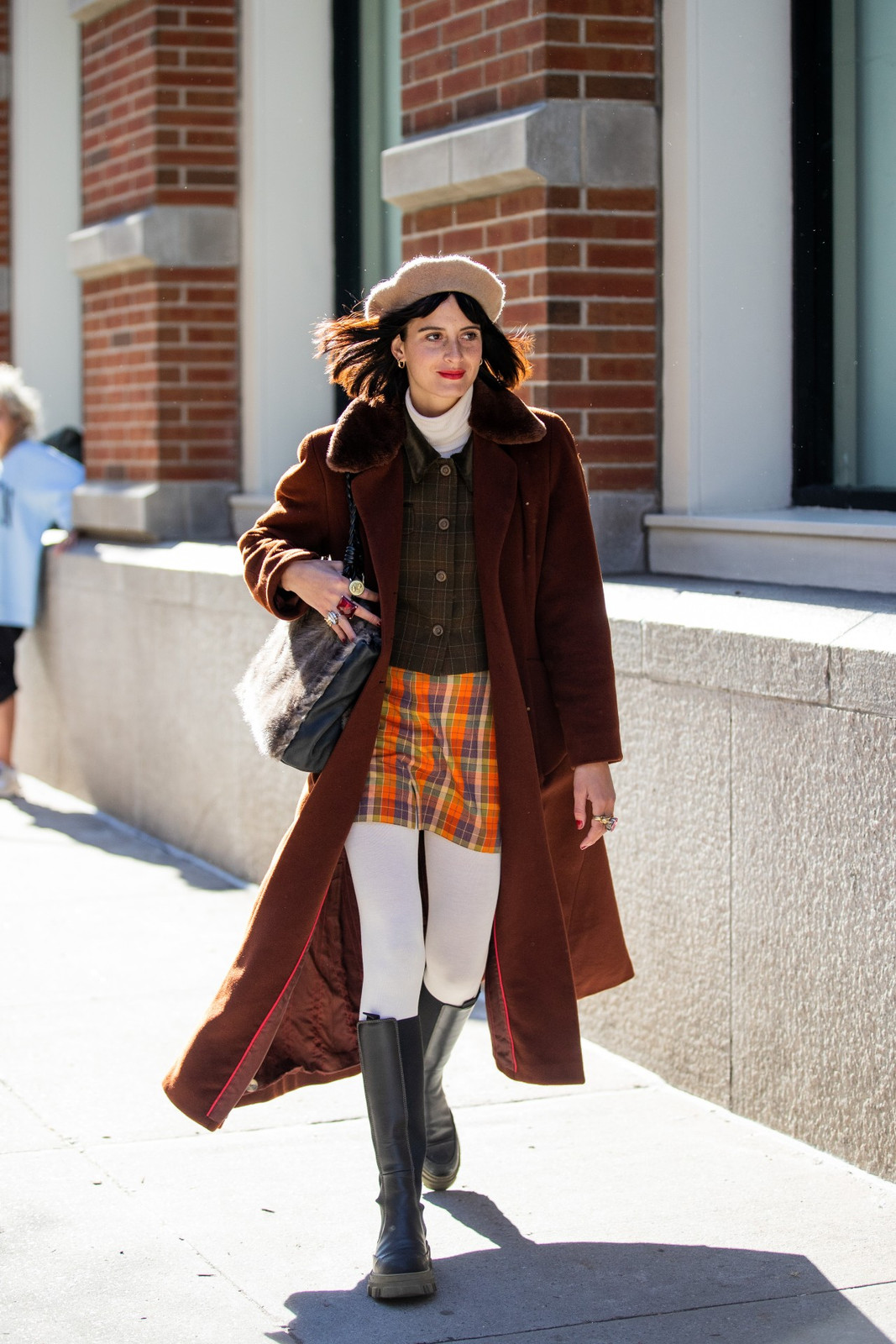 Feminine Touch: Beige Beret with Bow Detail Sweater Feminine Touch: Beige Beret with Bow Detail Sweater — Beret Outfits 2027