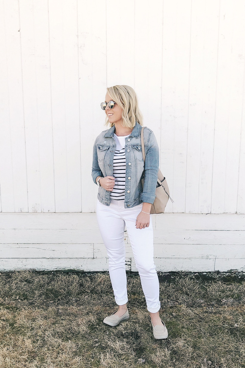 Denim Jacket and Stripes for a Quintessential Casual Spring Combination Denim Jacket and Stripes for a Quintessential Casual Spring Combination — Spring Casual Outfits 2027