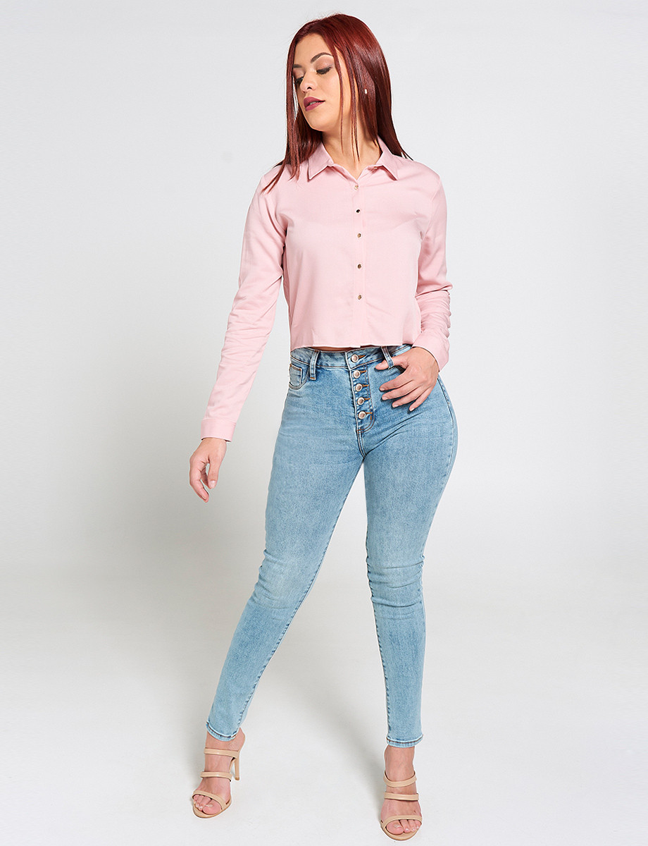 Button-Fly Charm with Pale Pink and Beige Button-Fly Charm with Pale Pink and Beige — Skinny Jeans Outfits 2027