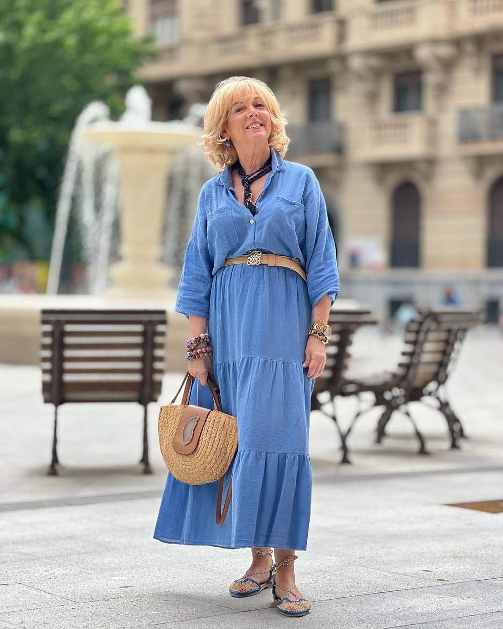 Blue Tiered Midi Dress: Effortless Style for Summer Workdays — Summer Work Outfits 2027