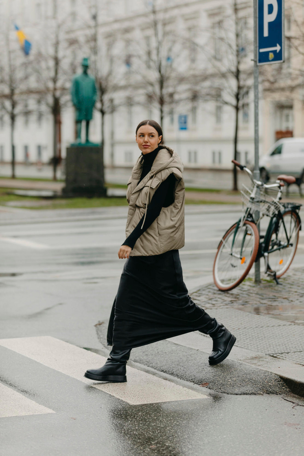 Maxi Skirt Pairing: Beige Vest with Flowing Skirt and Chunky Boots Maxi Skirt Pairing: Beige Vest with Flowing Skirt and Chunky Boots — Puffer Vest Outfits 2027