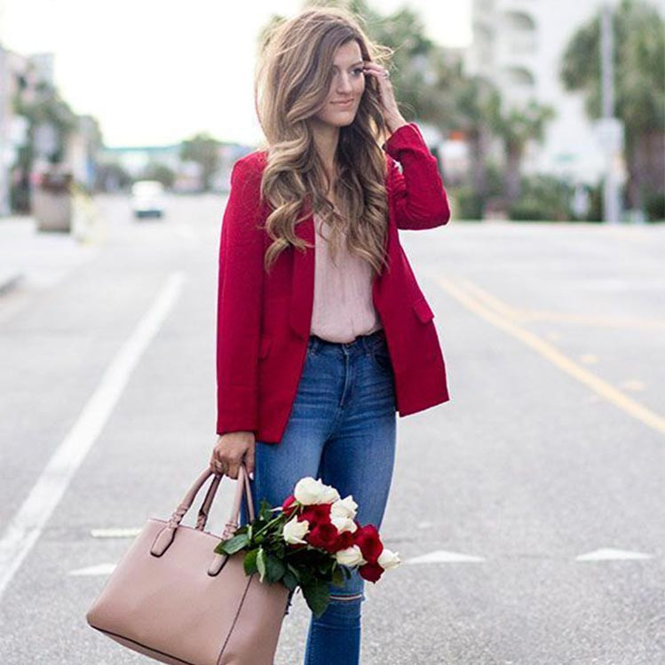 Red Midi Dress with Heart Buckle and Black Pumps for Valentine's — Casual Valentines Outfits 2027