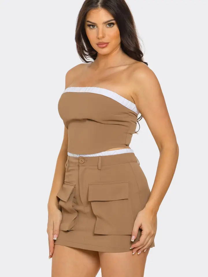 Textured Tube Top and Mini Skirt Set Textured Tube Top and Mini Skirt Set — Tube Top Outfits 2027