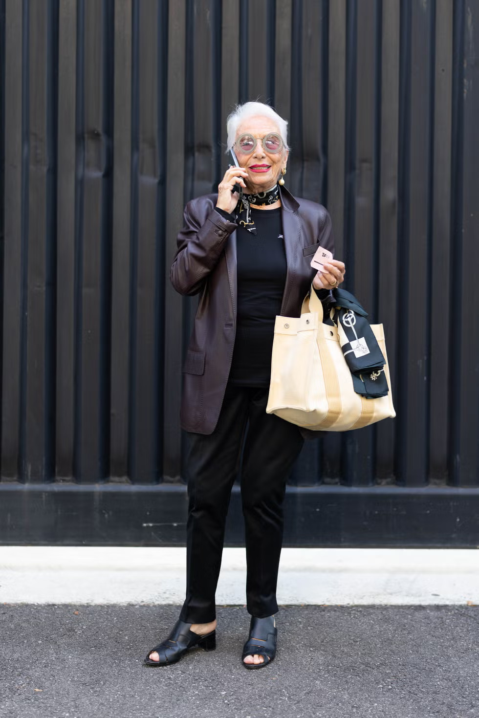 Leather Luxe: Brown Blazer with Black Trousers — Nice Outfits 2027