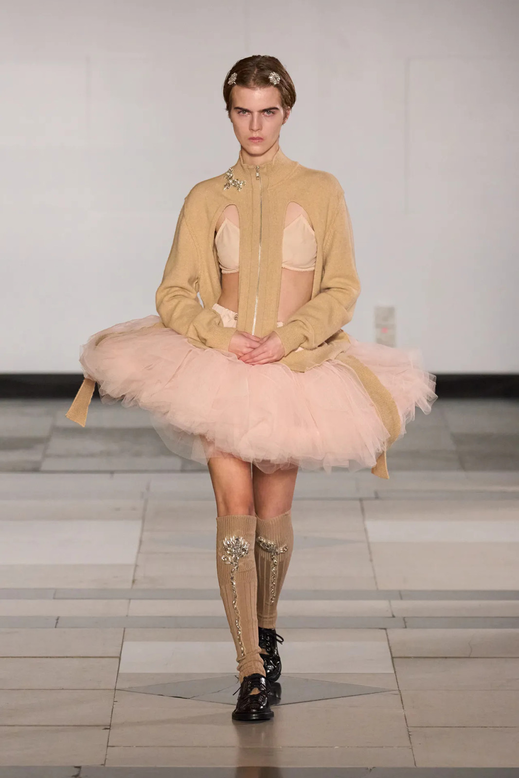 Zip-Up Cardigan, Bra Top, and Tulle Tutu Zip-Up Cardigan, Bra Top, and Tulle Tutu — Balletcore Outfits 2027
