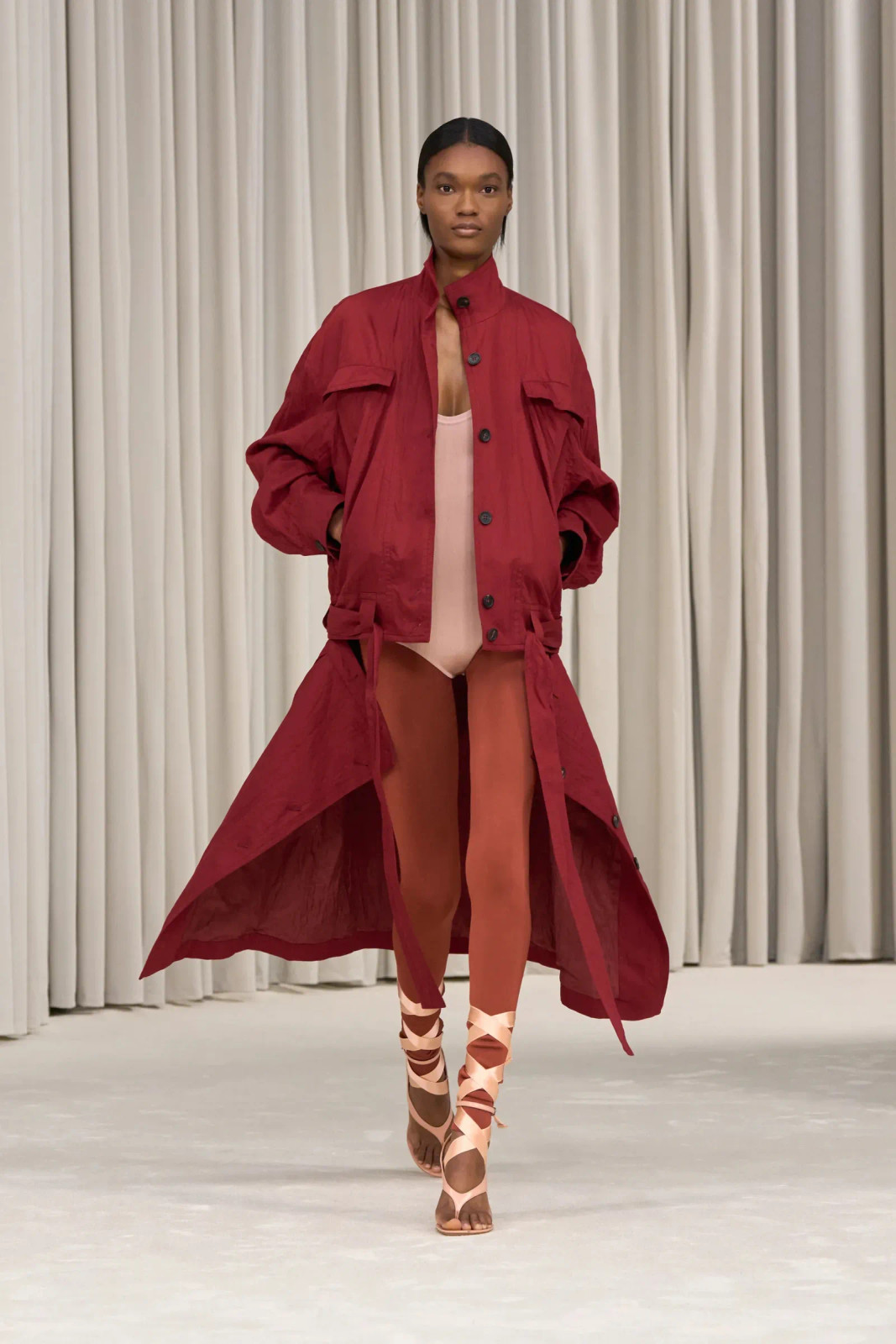 Oversized Jacket with Bodysuit, Leggings, and Ribbon Flats Oversized Jacket with Bodysuit, Leggings, and Ribbon Flats — Balletcore Outfits 2027