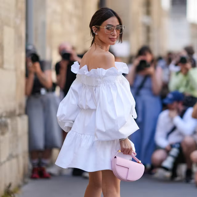 Playful White Off-the-Shoulder Mini Sundress with Puff Sleeves Playful White Off-the-Shoulder Mini Sundress with Puff Sleeves — Sundress Outfits 2027