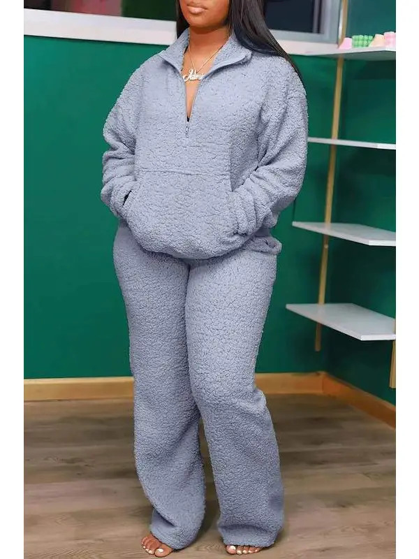 Light Blue Fuzzy Fleece Set for Cozy Comfort — The Outfit Is Casual And Cozy Light Blue Fuzzy Fleece Set for Cozy Comfort — The Outfit Is Casual And Cozy — Fleece Outfits 2027