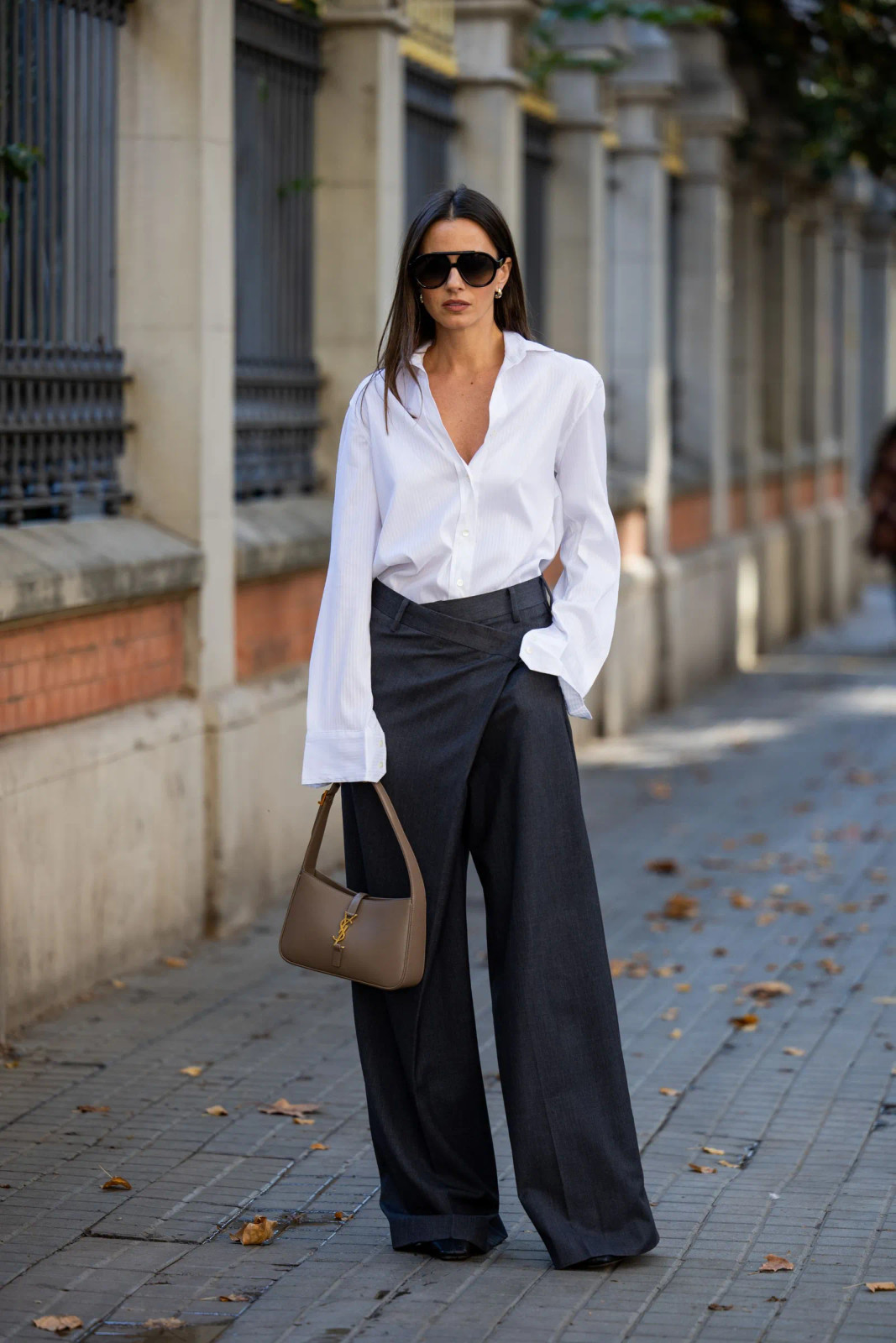 Oversized Shirt with Wrap-Style Trousers — Casual Teacher Outfits 2027
