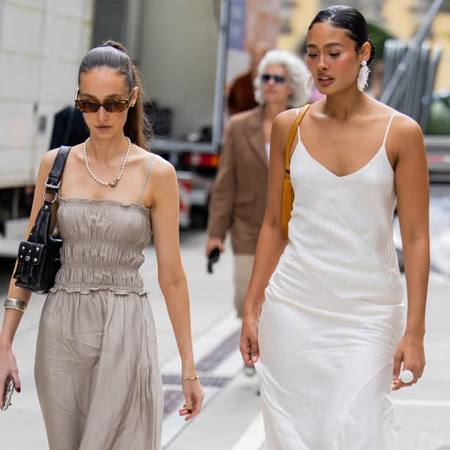 Fitted White Textured Slip Dress with Tan Shoulder Bag Fitted White Textured Slip Dress with Tan Shoulder Bag — Backless Dresses 2027