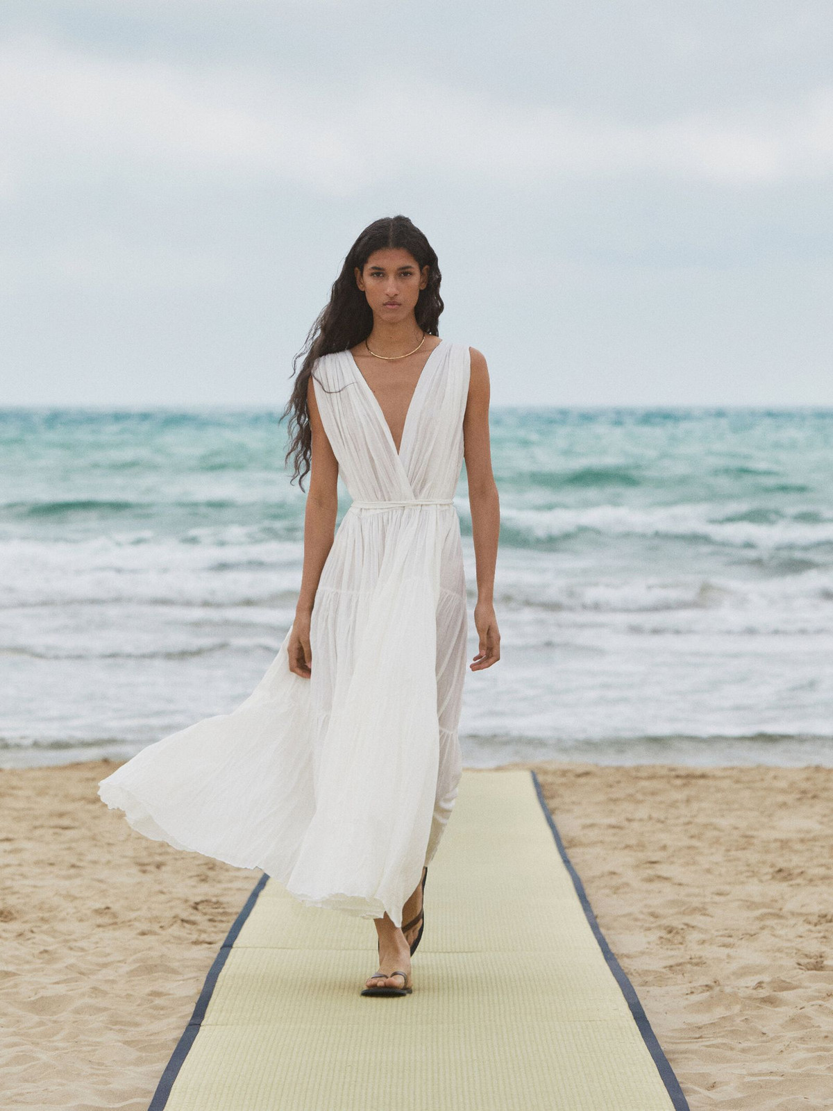 Flowing White Maxi Dress with Deep V-Neck Flowing White Maxi Dress with Deep V-Neck — Beach Dresses 2027