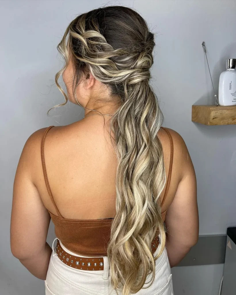 Dark Brown Twisted Low Ponytail — Prom Hairstyles 2027
