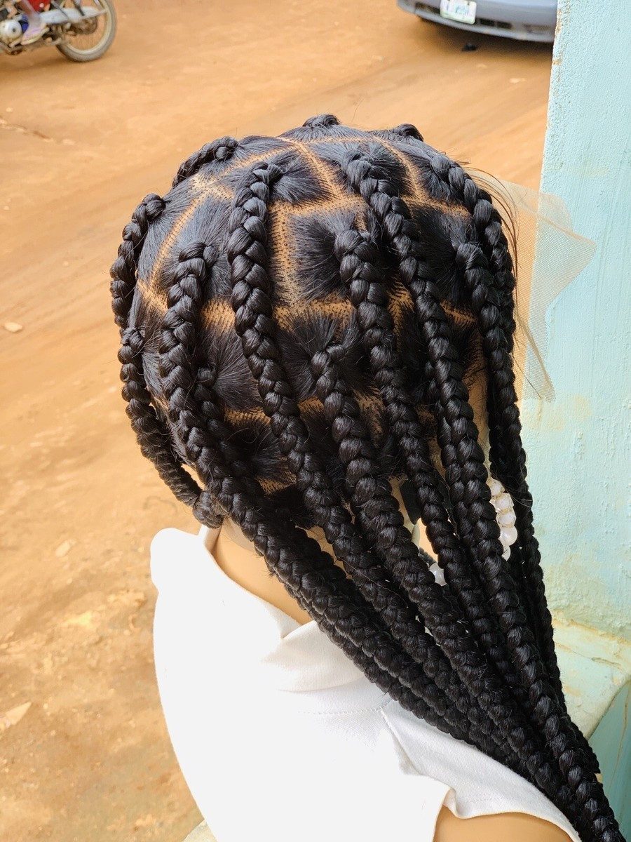 Thick Braids With Geometric Parting Thick Braids With Geometric Parting — Knotless Braids 2027