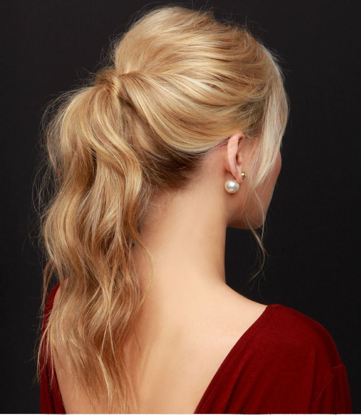 Textured Blonde Ponytail With Wrap — Christmas Hairstyles 2026