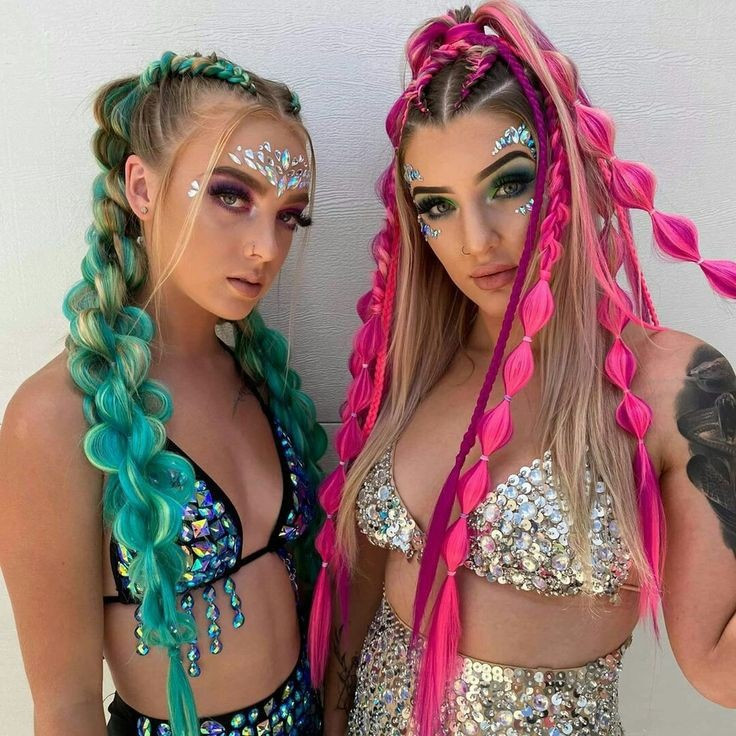 Bold Teal and Pink Festival Braids Bold Teal and Pink Festival Braids — Festival Braids 2027