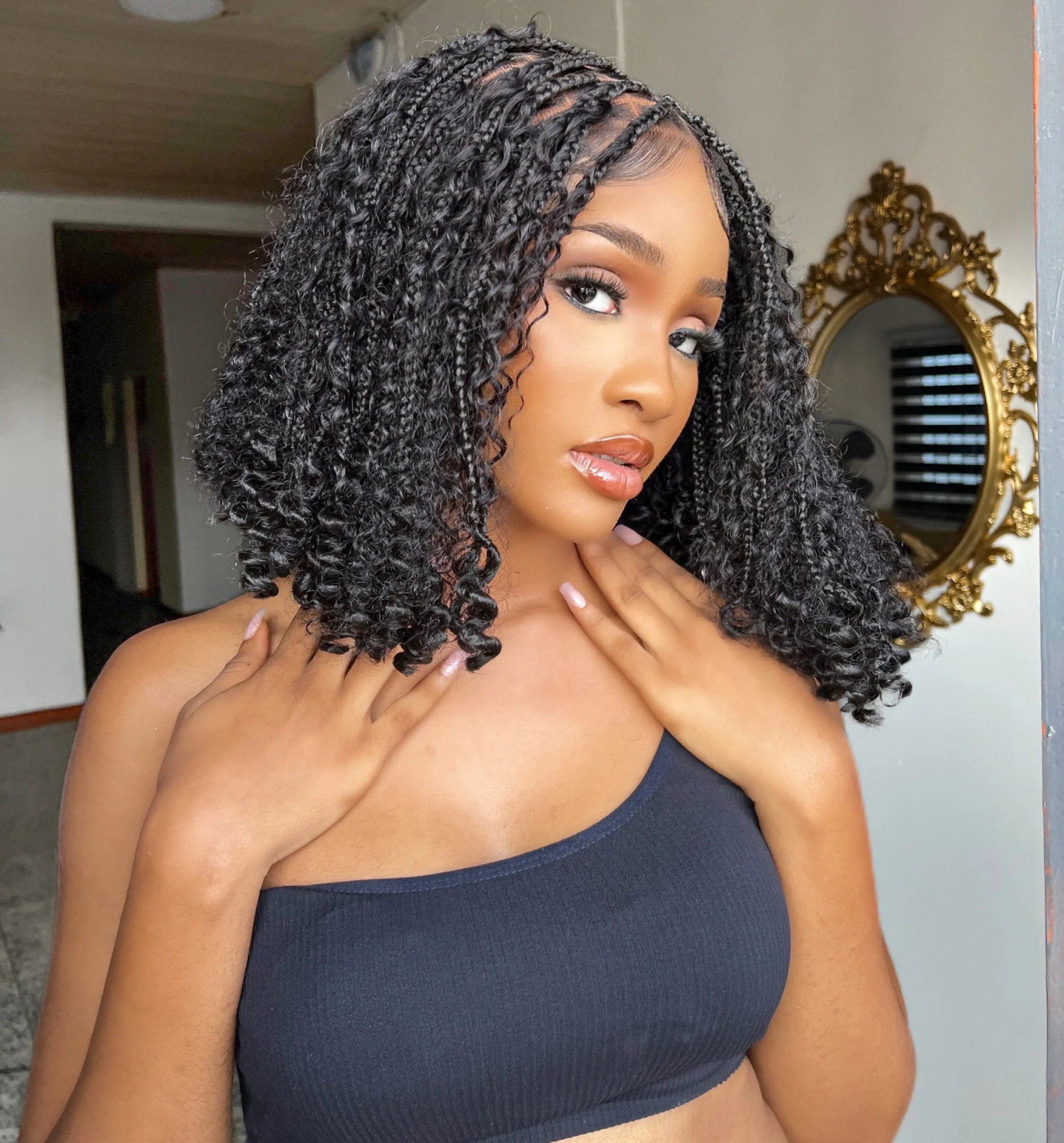 Visual Idea — The Hair Is Parted To The Side Visual Idea — The Hair Is Parted To The Side — Bob Braids 2027