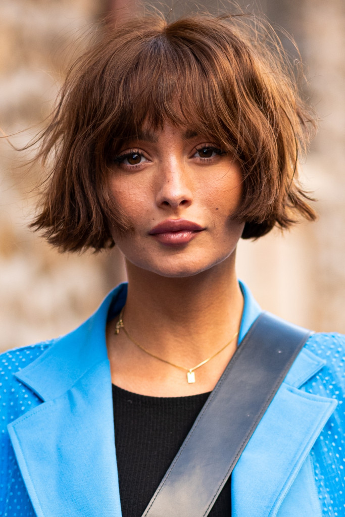 Chin Length Bob With Blunt Bangs Chin Length Bob With Blunt Bangs — Wavy Haircuts 2027