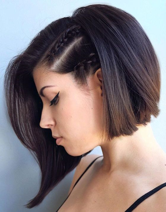 Sleek Bob With Braided Detail Sleek Bob With Braided Detail — Graduation Hairstyles 2027 for Short Hair