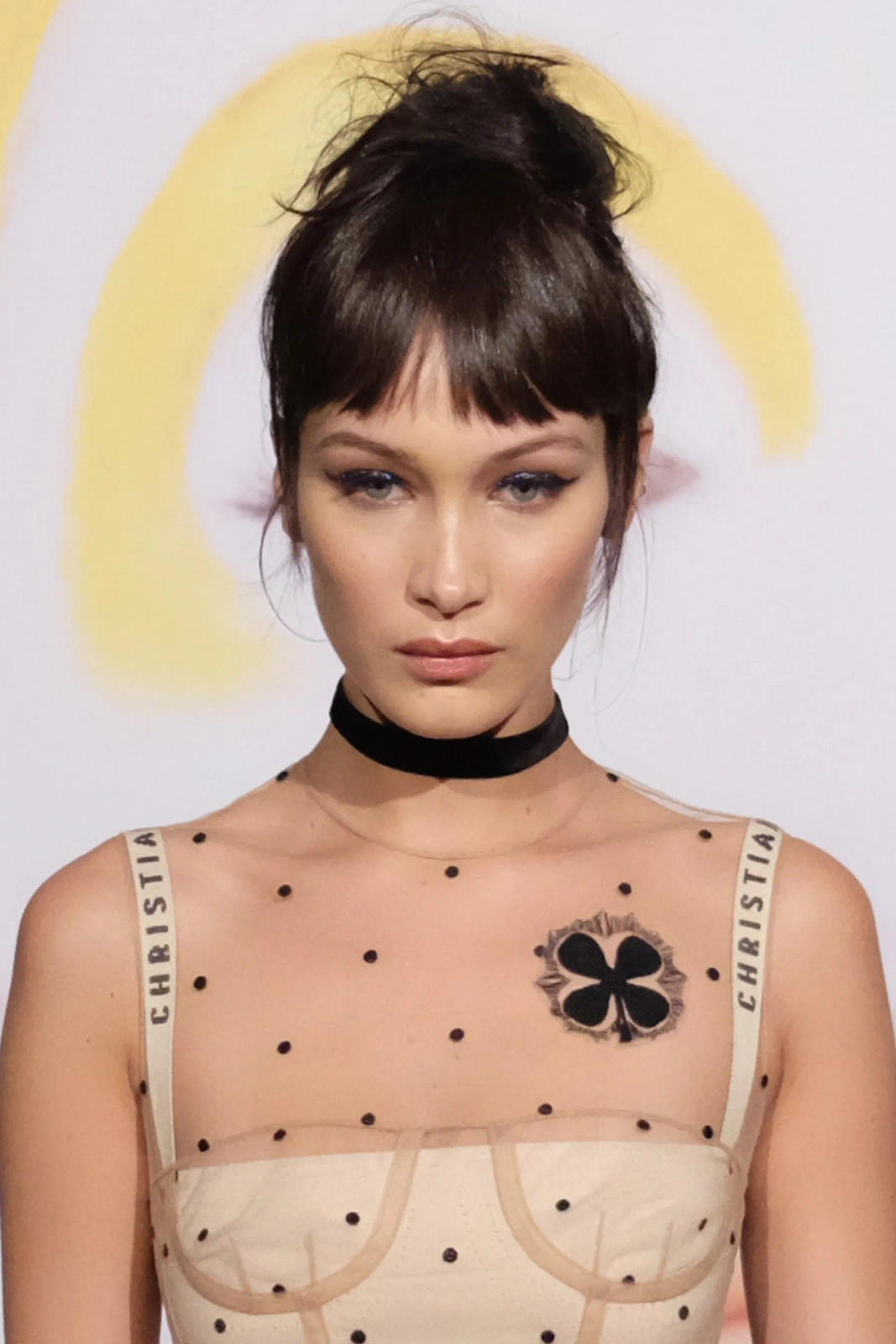 Long Dark Brown Updo With Short Baby Bangs Long Dark Brown Updo With Short Baby Bangs — Baby Bangs 2027