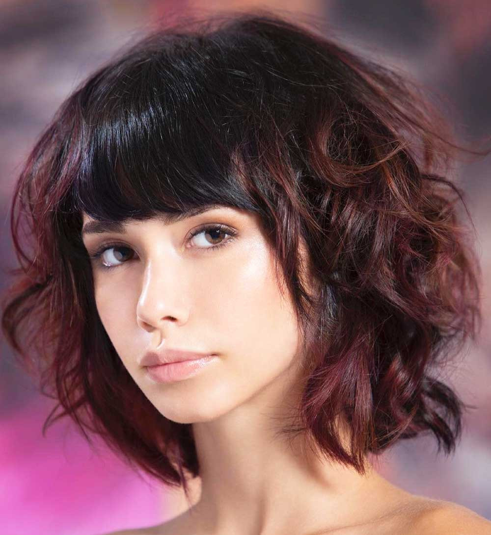 Choppy Mahogany Shag With Fringe Choppy Mahogany Shag With Fringe — Mahogany Hair 2027