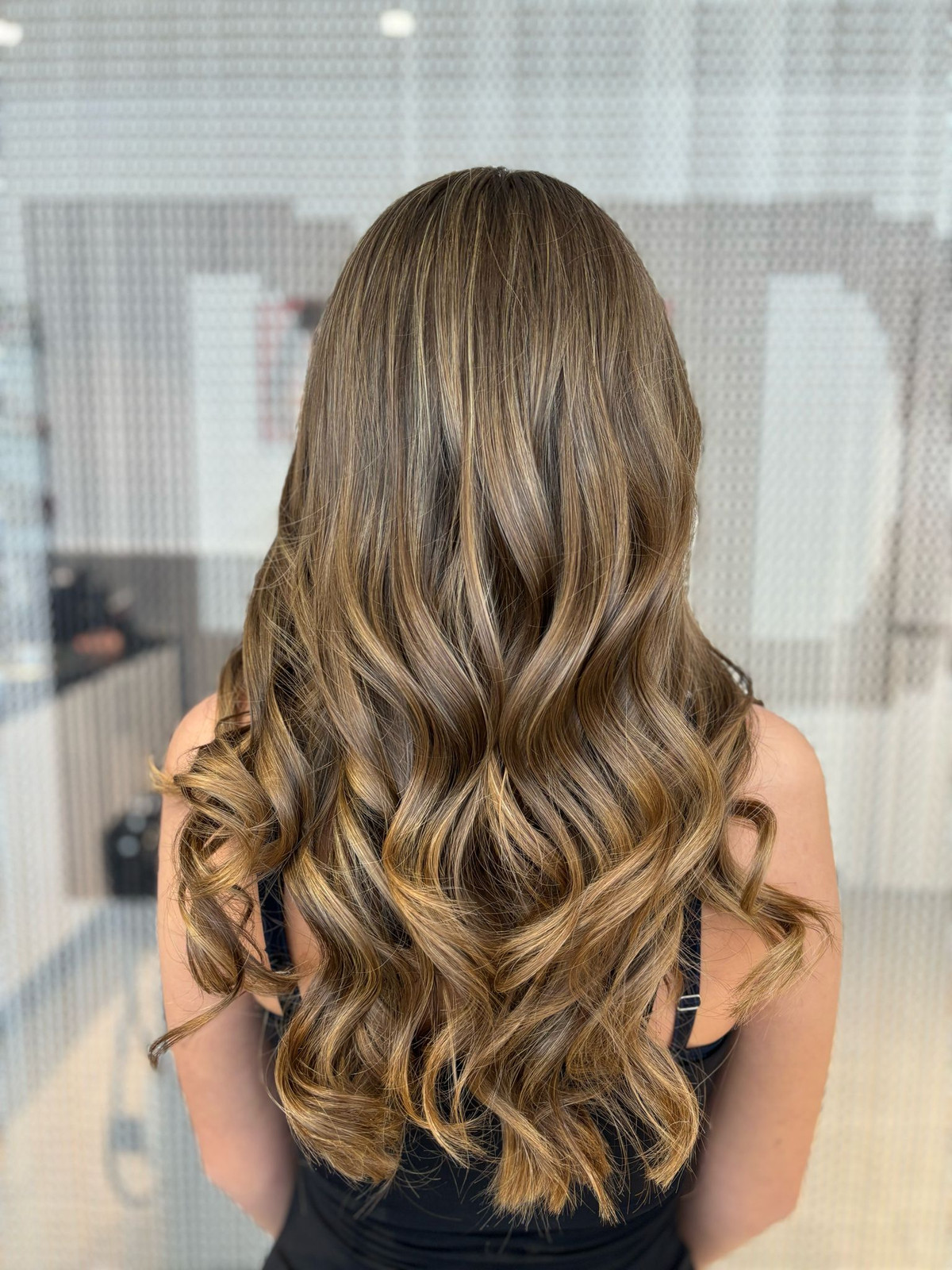 Long Layers Dark Brown With Honey Blonde Balayage Long Layers Dark Brown With Honey Blonde Balayage — Sombre Hair 2027