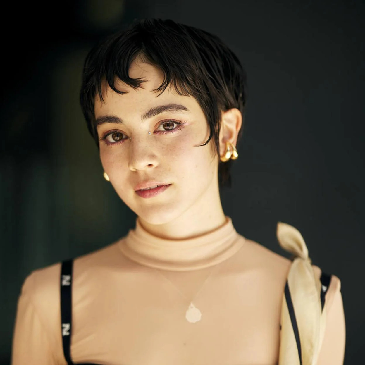 Straight Dark Brown Pixie With Middle-Parted Micro Bangs Straight Dark Brown Pixie With Middle-Parted Micro Bangs — Micro Bangs 2027