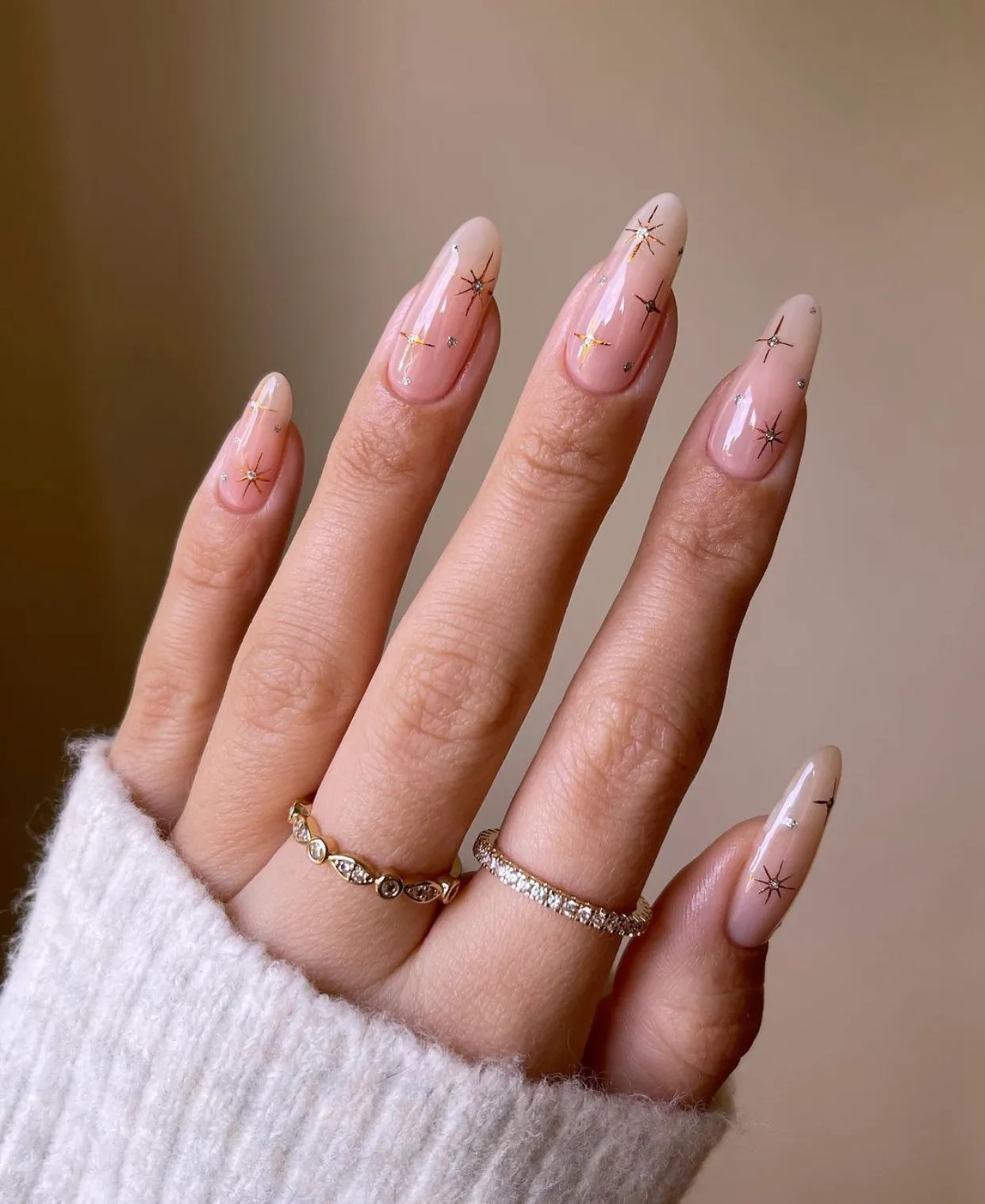 Gold Star And Line Accents Visual Idea — Nail Designs 2027