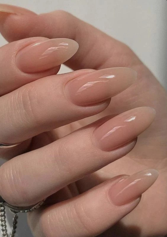 Sheer Milky Nude Almond Nails — Minimalist Nails 2027