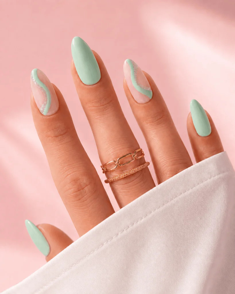 Glossy Glitter Visual Idea Glossy Glitter Visual Idea — Pastel Nails 2027
