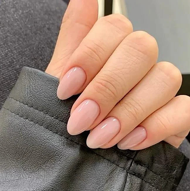 Opaque Pale Pink Oval Nails Opaque Pale Pink Oval Nails — Nude Nails 2027