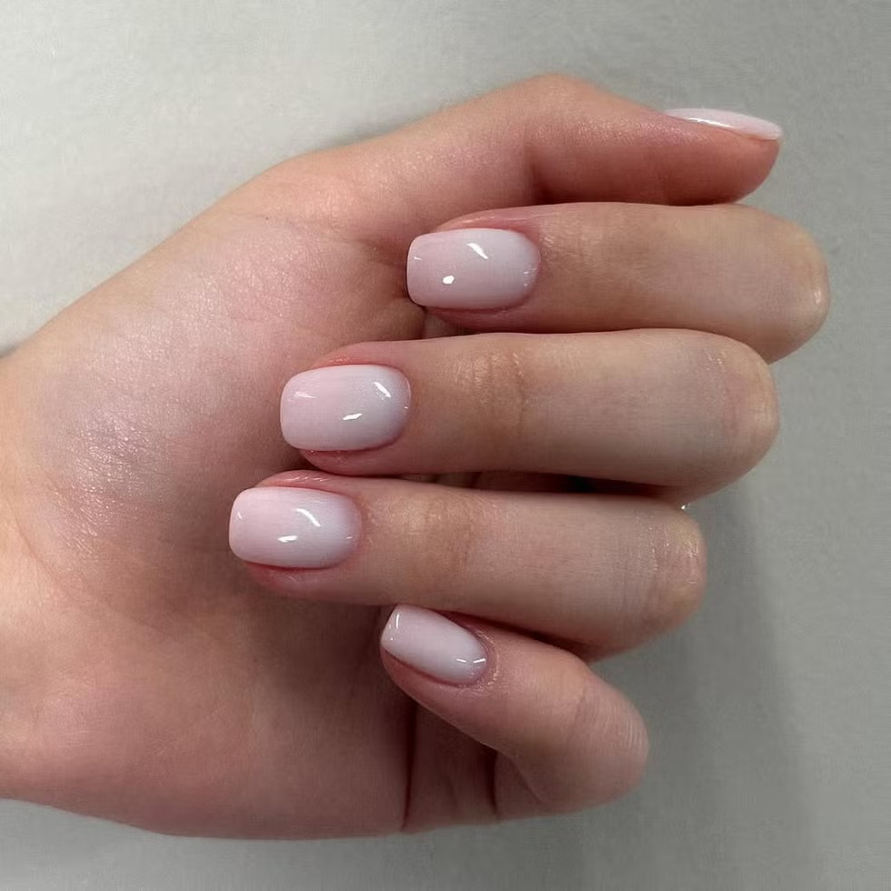 Milky Pale Pink Jelly Square Nails Milky Pale Pink Jelly Square Nails — Nude Nails 2027
