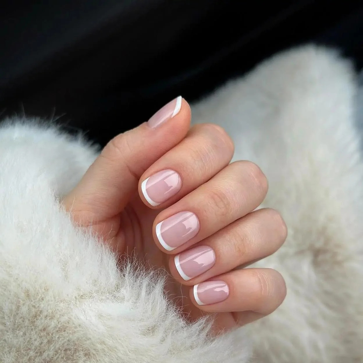 Classic French Short Square Nails Classic French Short Square Nails — Bridesmaid Nails 2027