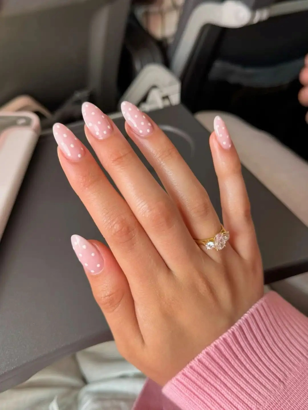 Sweet Pink Polka Dot Almonds — Birthday Nails 2027