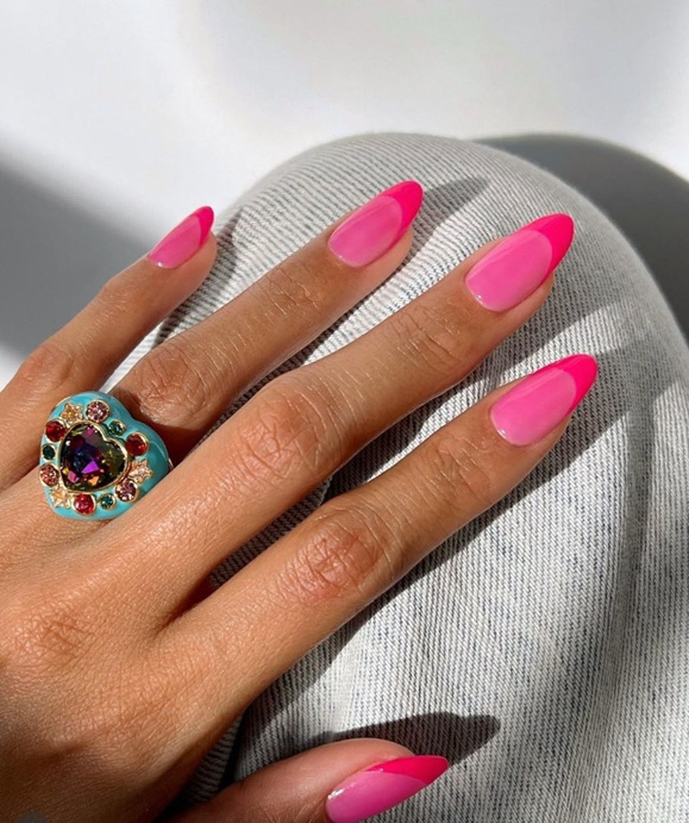 Vibrant Pink Oval with Floral Art Vibrant Pink Oval with Floral Art — Pink Nails 2027