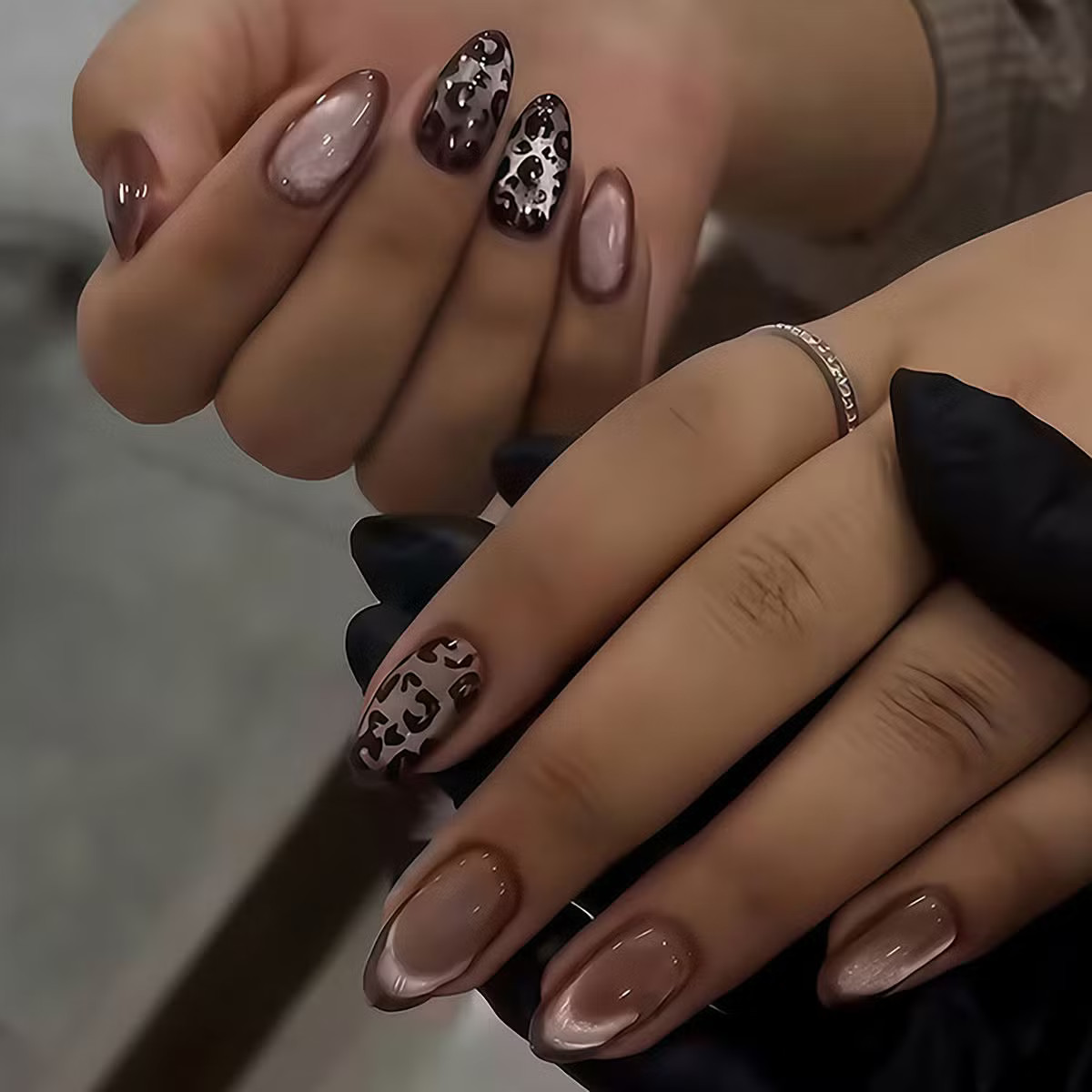 Visual Idea — And Some Have A French Tip Design Visual Idea — And Some Have A French Tip Design — Leopard Print Nails 2027
