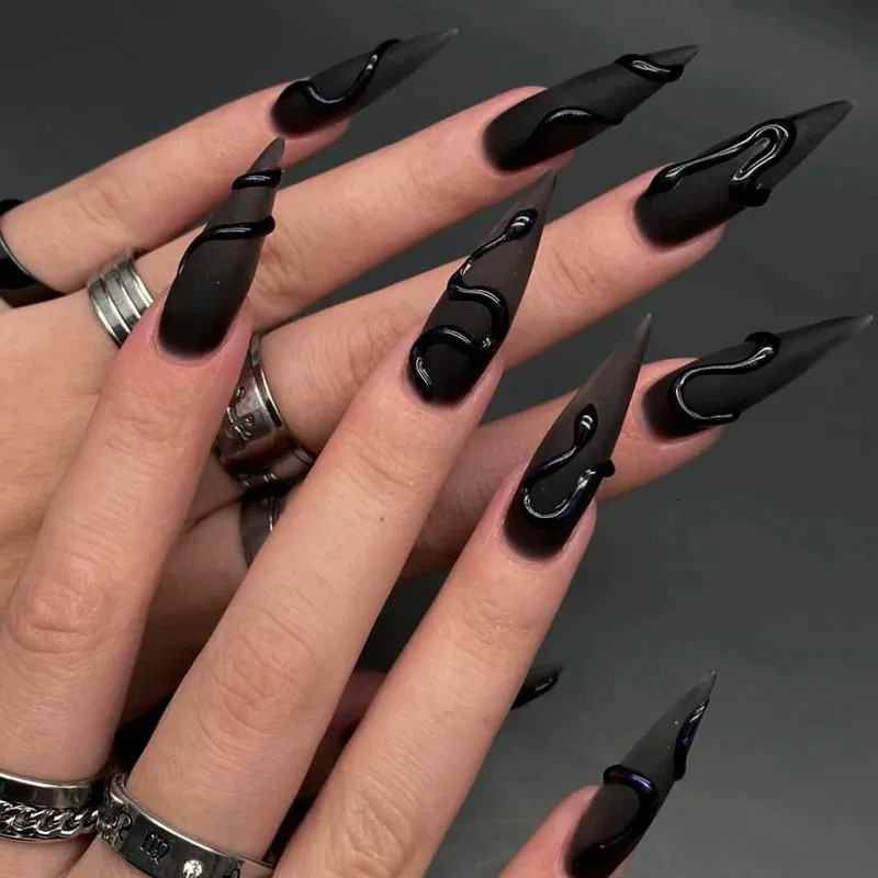 Matte With Glossy Accents Visual Idea Matte With Glossy Accents Visual Idea — Dark Nails 2027