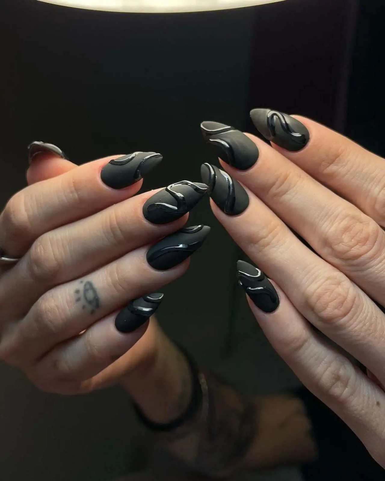 Matte And Glossy Contrast Visual Idea Matte And Glossy Contrast Visual Idea — Black Nails 2027