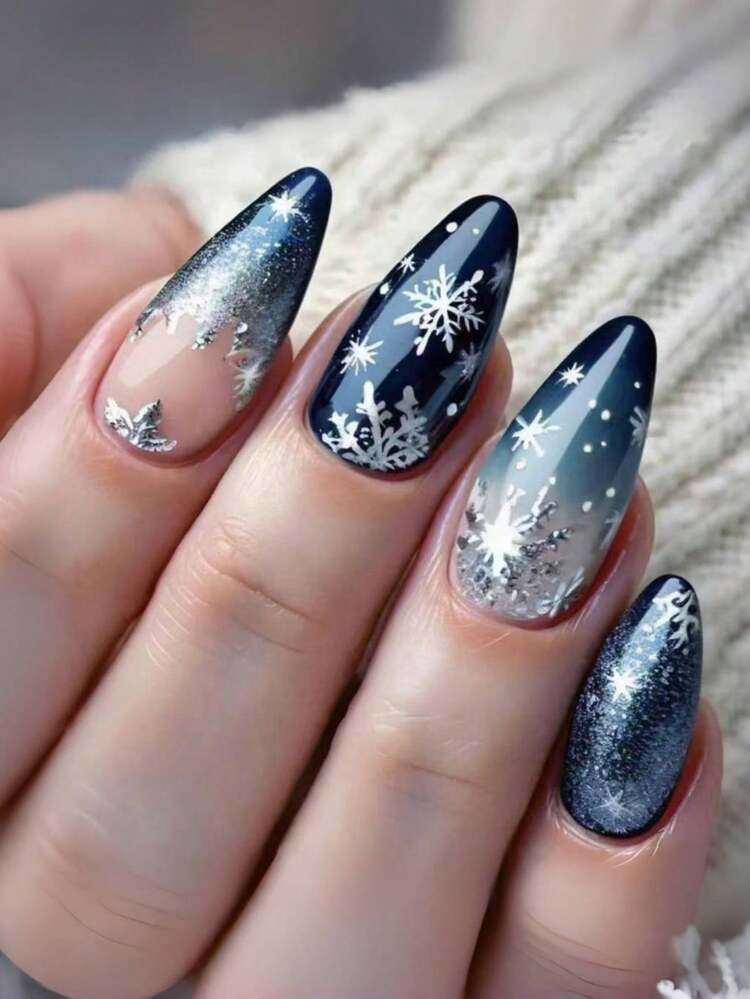 Visual Idea — Medium Length Almond Shape Nails Visual Idea — Medium Length Almond Shape Nails — Christmas Almond Nails 2026