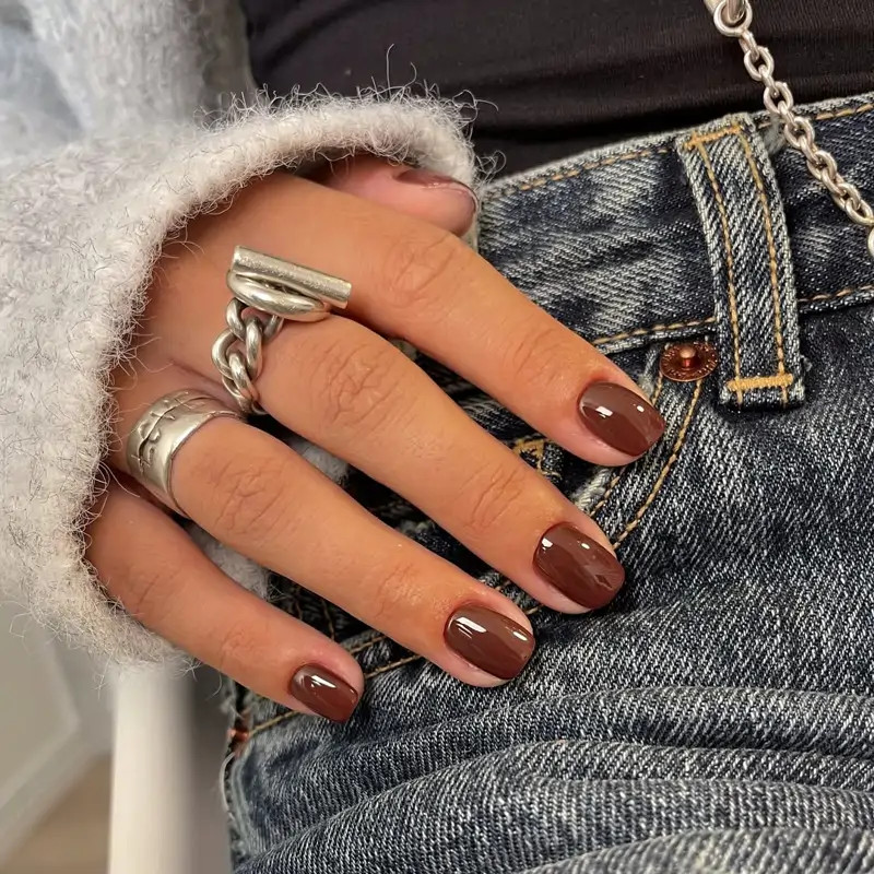 Short Square Visual Idea Short Square Visual Idea — Chocolate Brown Nails 2027