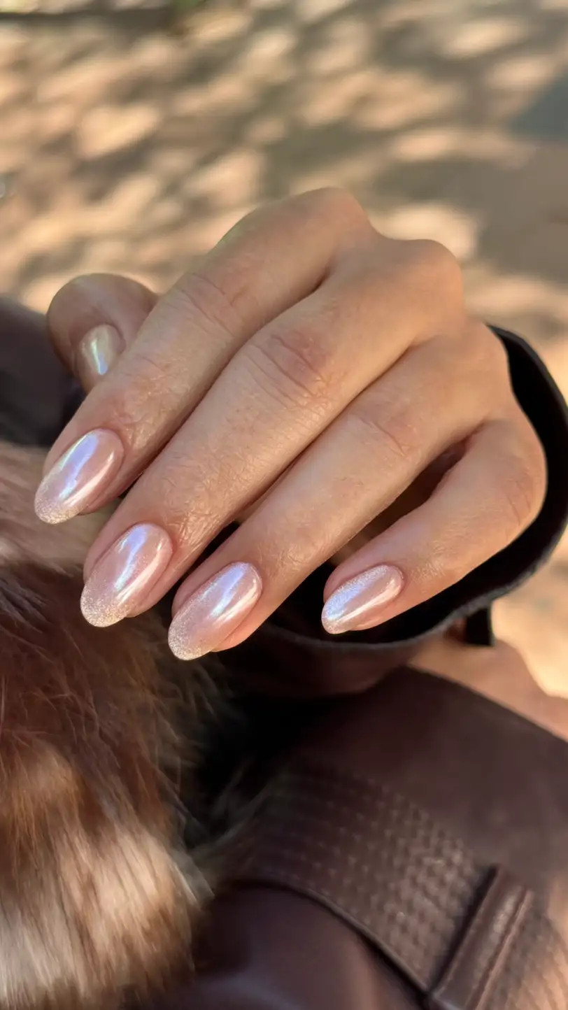 Beige, Brown, Pink Beige with Glitter Tips Beige, Brown, Pink Beige with Glitter Tips — Beige Nails 2027