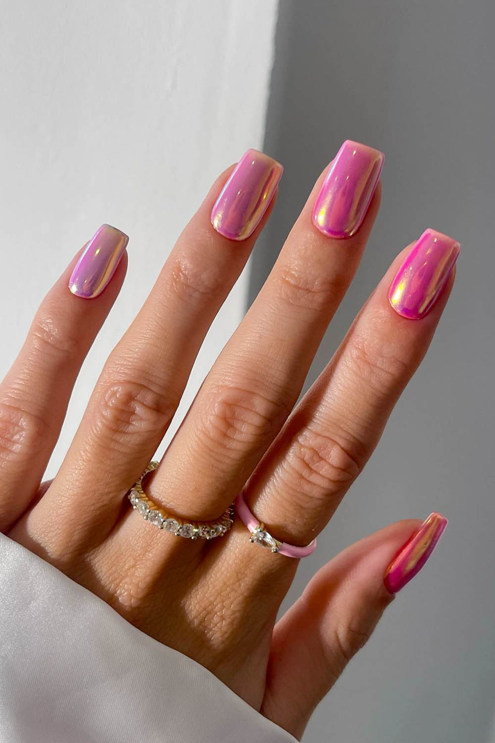 Short Square Pink Chrome Graduation Nails Short Square Pink Chrome Graduation Nails — Graduation Nails 2027