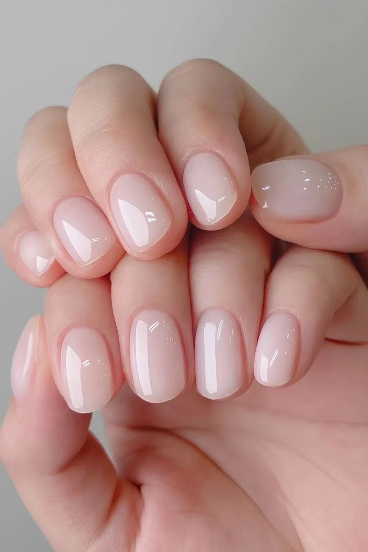 Milky Pale Pink Glossy Nails Milky Pale Pink Glossy Nails — Mom Nails 2027