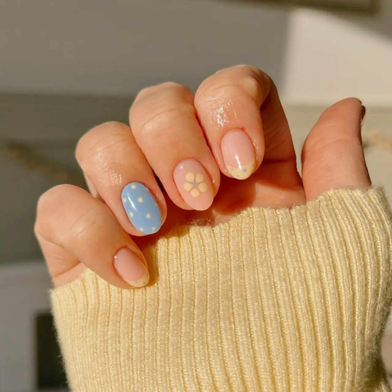 Short Oval Spring Mix Manicure Short Oval Spring Mix Manicure — Spring Press On Nails 2027