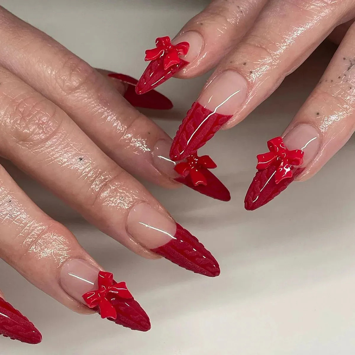 Visual Idea — Several Nails Are Adorned With Small Visual Idea — Several Nails Are Adorned With Small — Christmas Bow Nails 2026