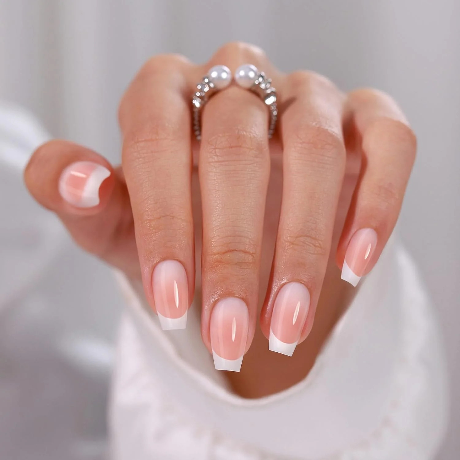 Sharp Contrast Between Pink And White Visual Idea — Wedding French Tip Nails 2027