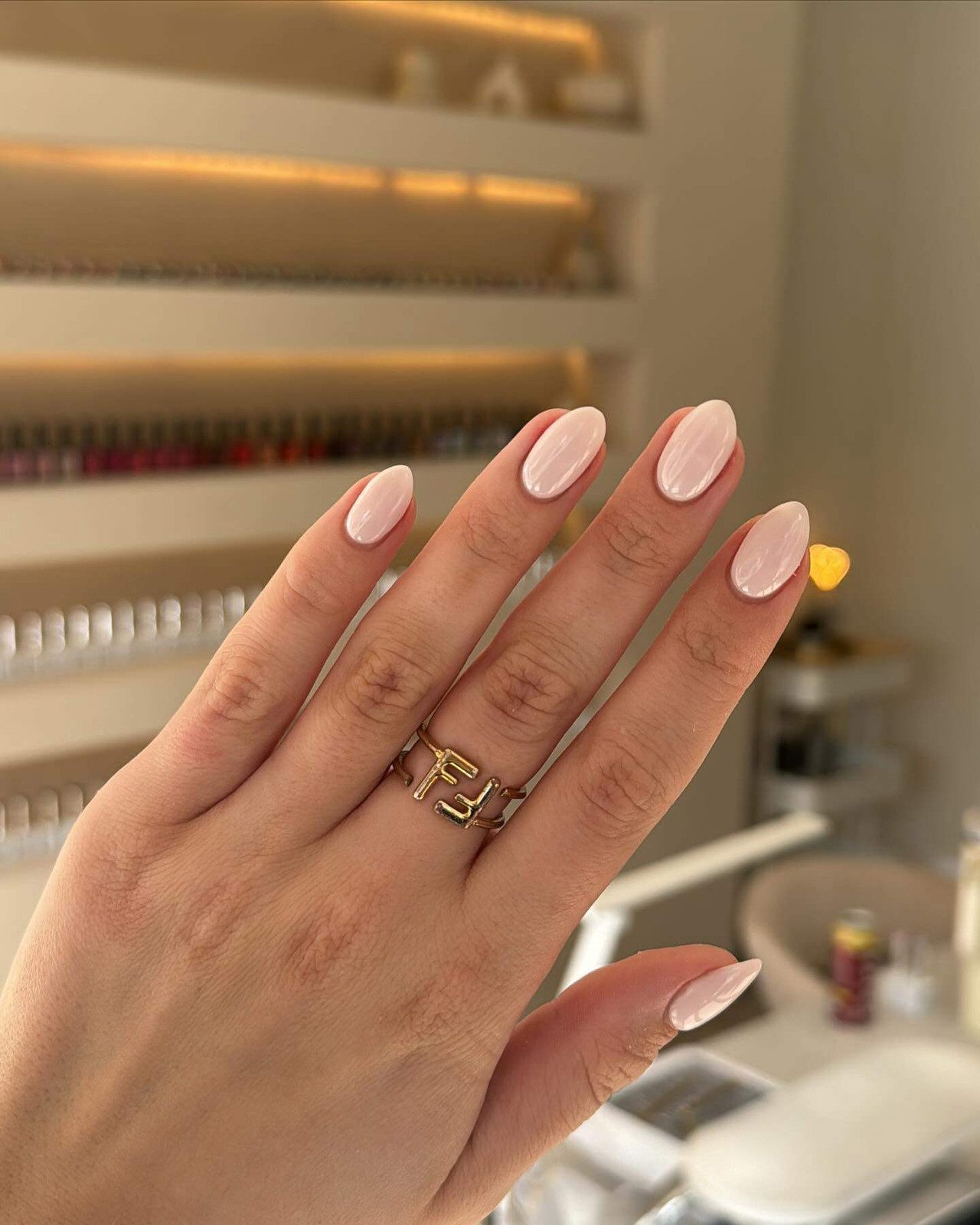 Pearlescent Finish Medium Almond Pearlescent Finish Medium Almond — Nude Wedding Nails 2027