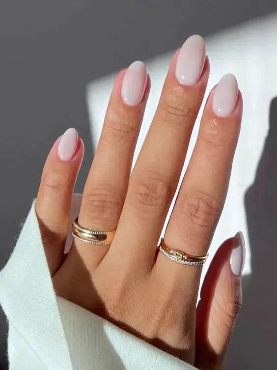 Sheer Milky Pink Nude Short Oval Sheer Milky Pink Nude Short Oval — Nude Wedding Nails 2027