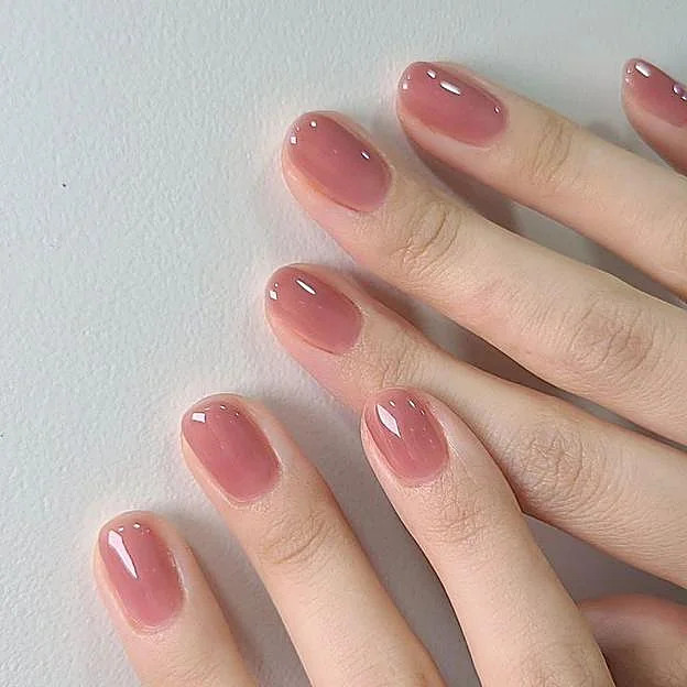 Short Oval Sheer Dusty Rose Nails Short Oval Sheer Dusty Rose Nails — Winter Pink Nails 2027