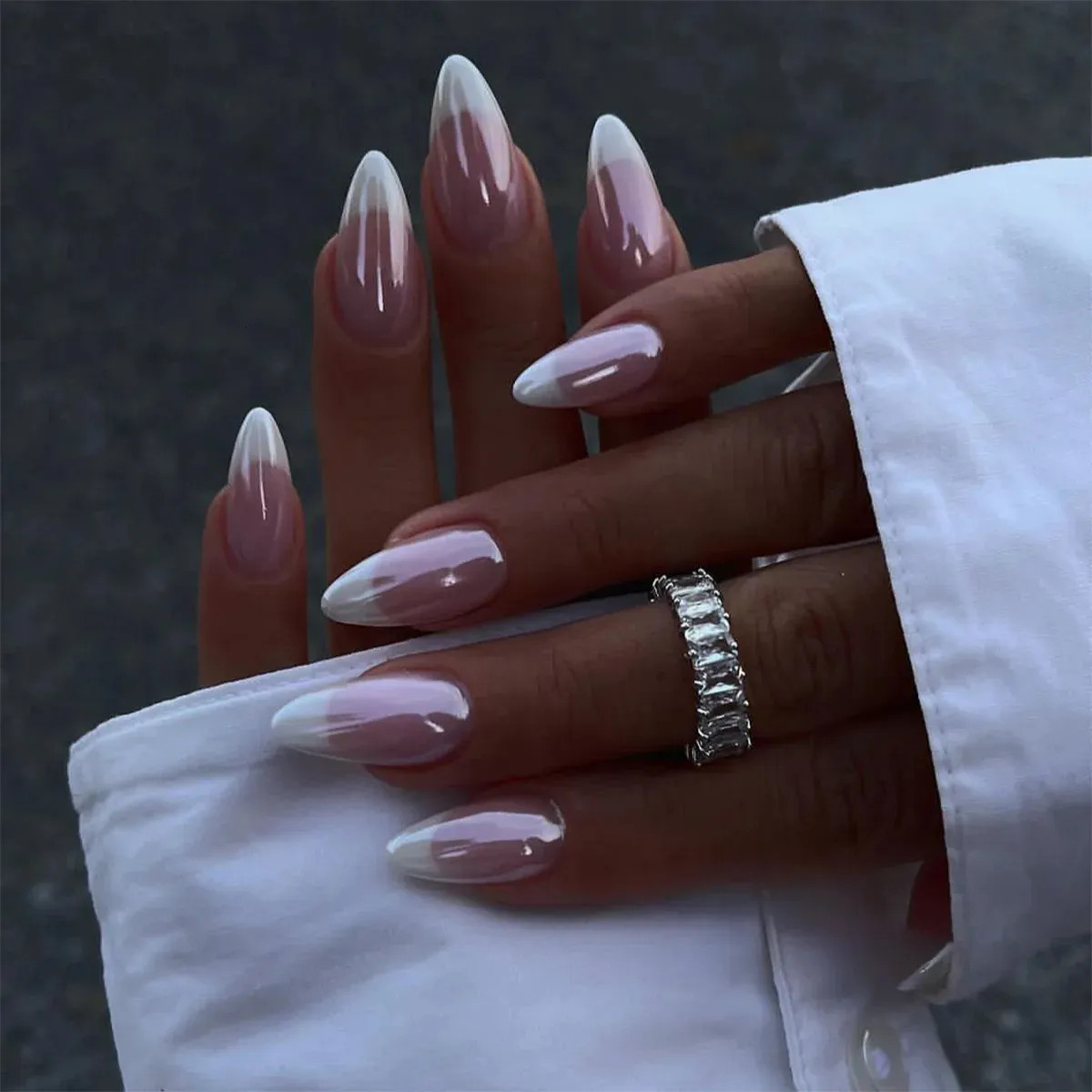 Pearlescent Iridescent French Almonds Pearlescent Iridescent French Almonds — Almond Press On Nails 2027