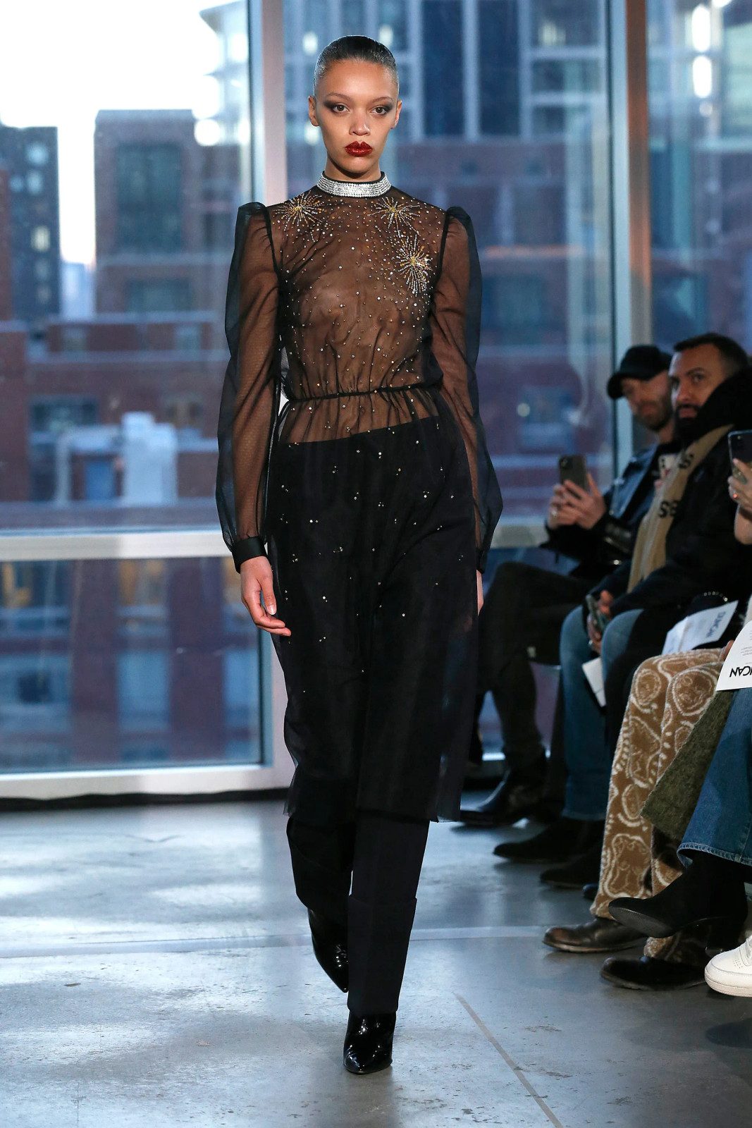Sheer Black Embellished Dress with Sparkling Details Sheer Black Embellished Dress with Sparkling Details — Sheer Dress 2027